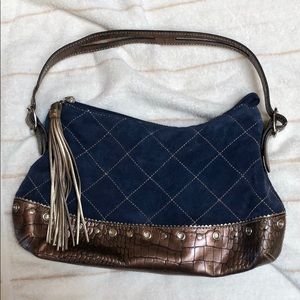 Mini-purse imitation leopard interior/ gator base